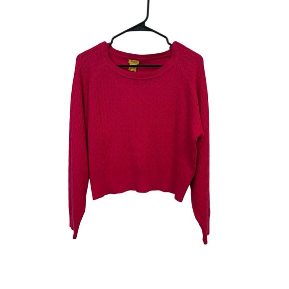 Hot Pink Cable Knit Sweater - Picture 2 of 5